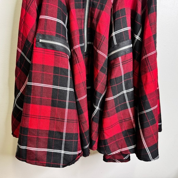 Hell Bunny Red Black Tartan Plaid Halter Pin Up Goth Dress Size Small - Picture 6 of 11